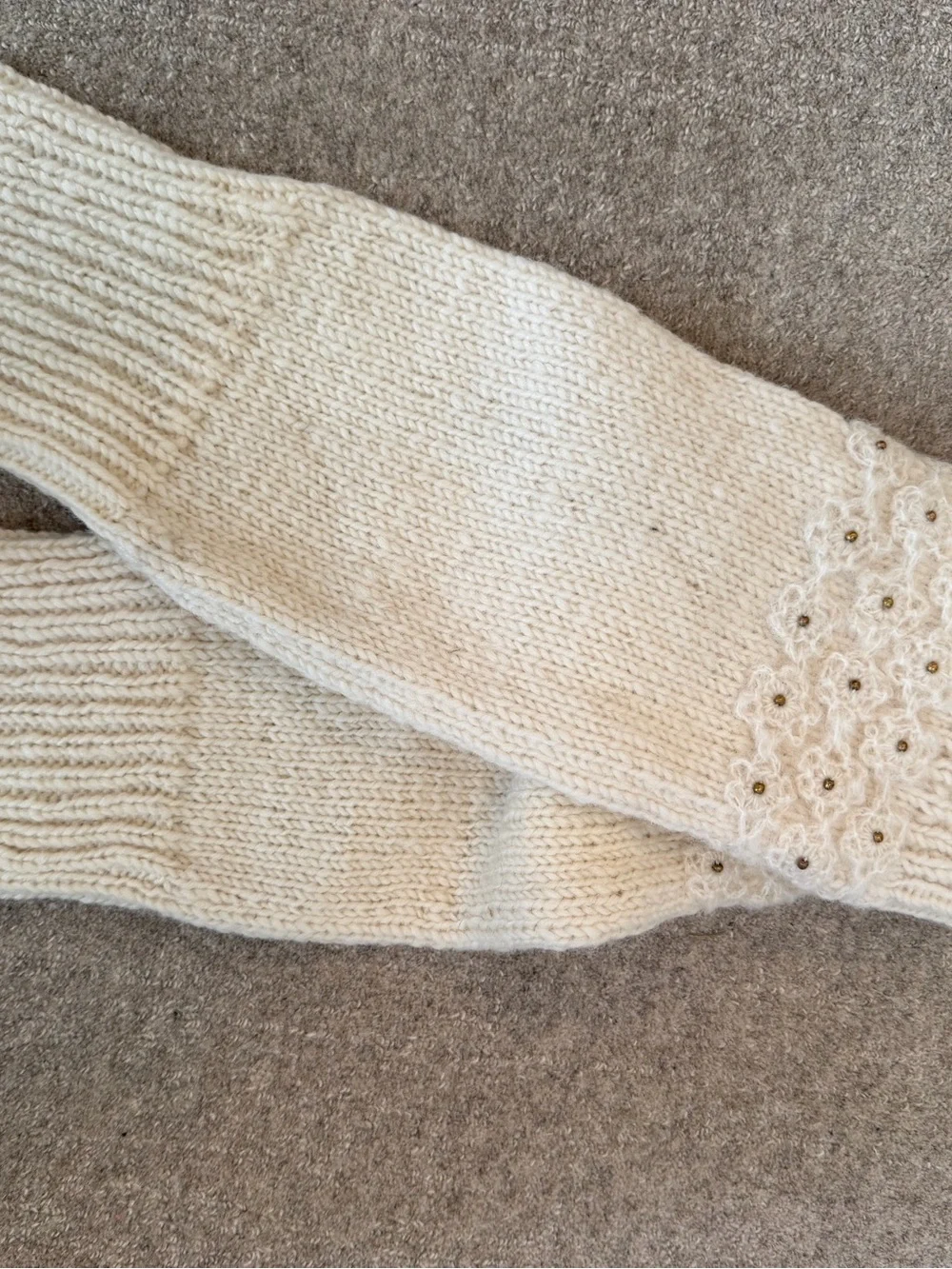 Free people French knot crochet leg warmers